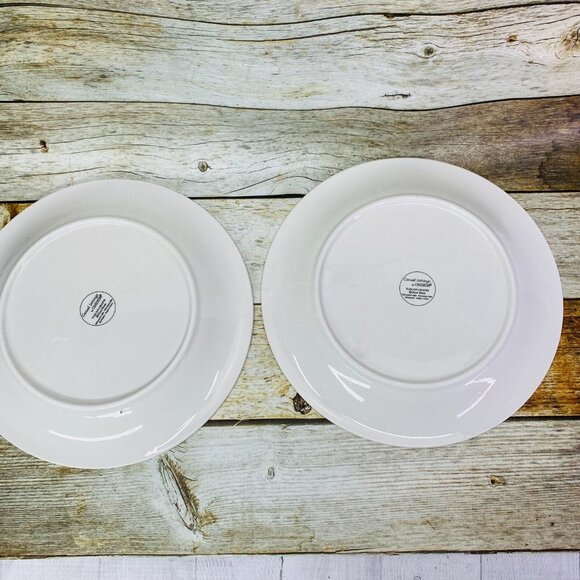 Oneida TUSCAN GRAPES Cheri Blum Rim Panels Dots Stoneware Dinner Plates Set 4 - Picture 3 of 10